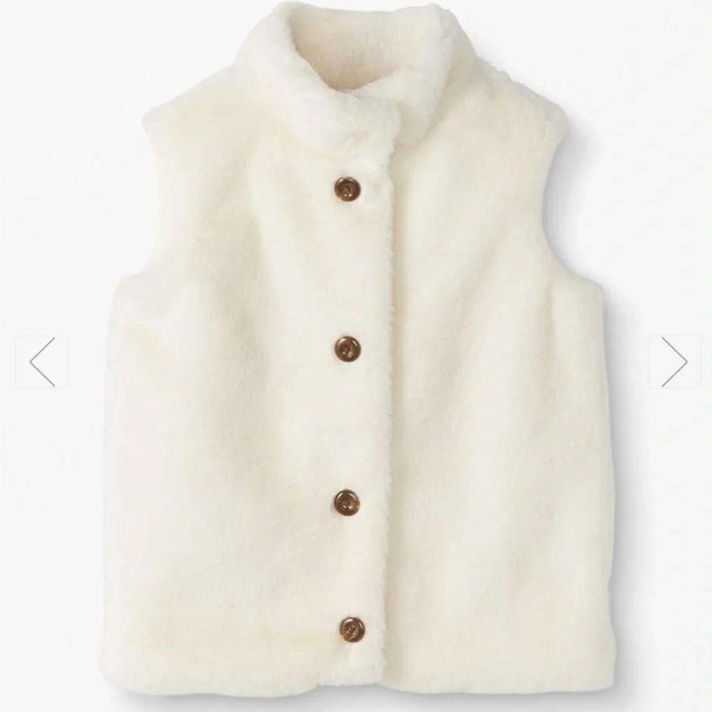 Hanna Andersson faux fur vest, size 4 (100) NWOT - Picture 2 of 3